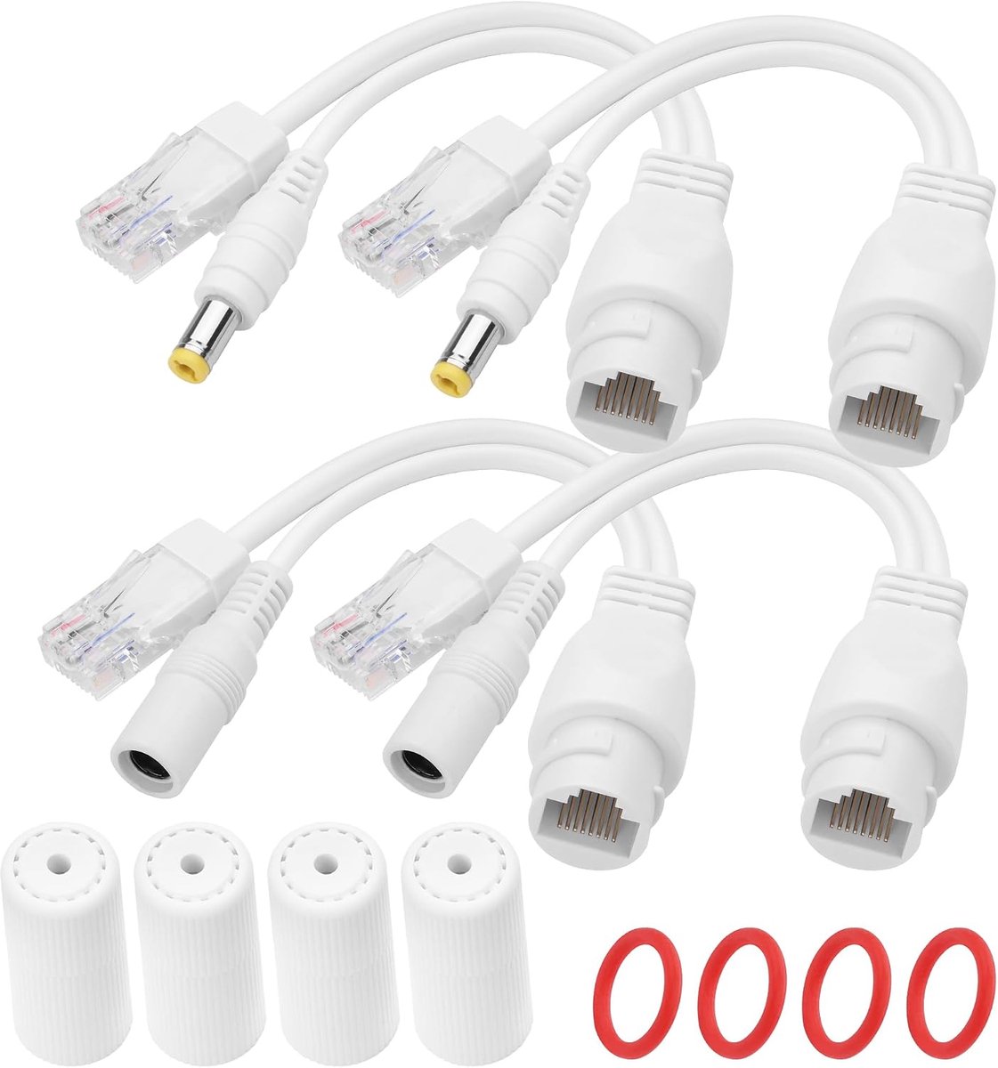 PoE Injector en Splitter Kit - 12V - 2 Paar RJ45 Waterproof - Eenvoudige installatie voor netwerken - ShopVlot