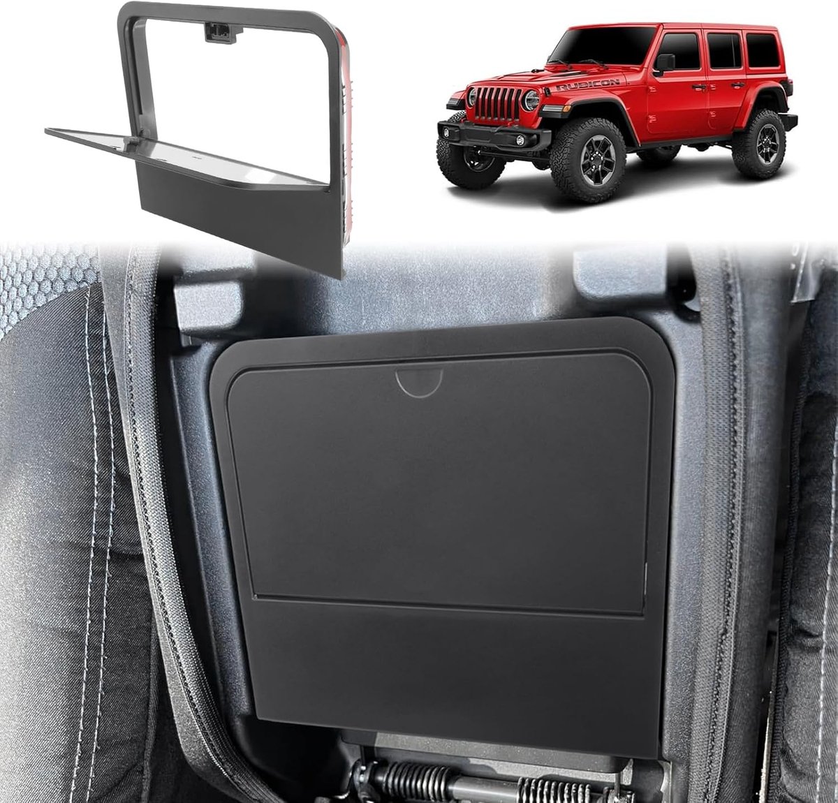 Center Console Opbergbox - Geschikt voor Jeep Wrangler JL 2018-2026 - Verbeterde Ruimte - Verborgen Pocket voor Privacy - ShopVlot