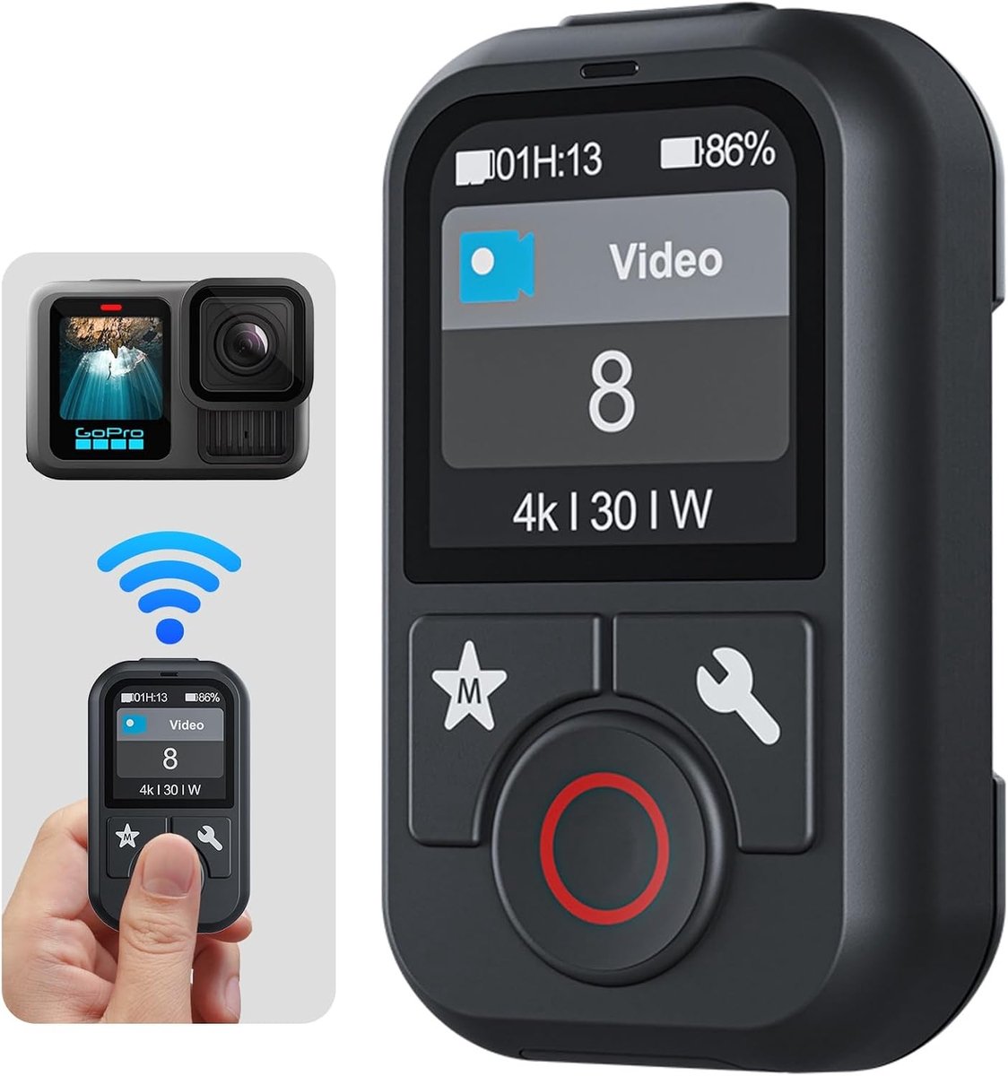 Draadloze Bluetooth afstandsbediening voor GoPro - kleurendisplay - handsfree bediening - ShopVlot