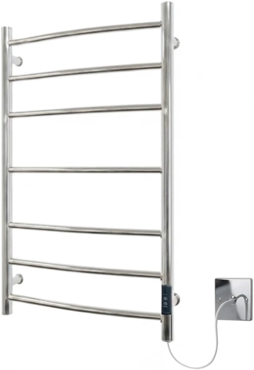Handdoekradiator 800 x 400 mm - RVS gepolijst - Wandmontage - Energiezuinige verwarming - ShopVlot