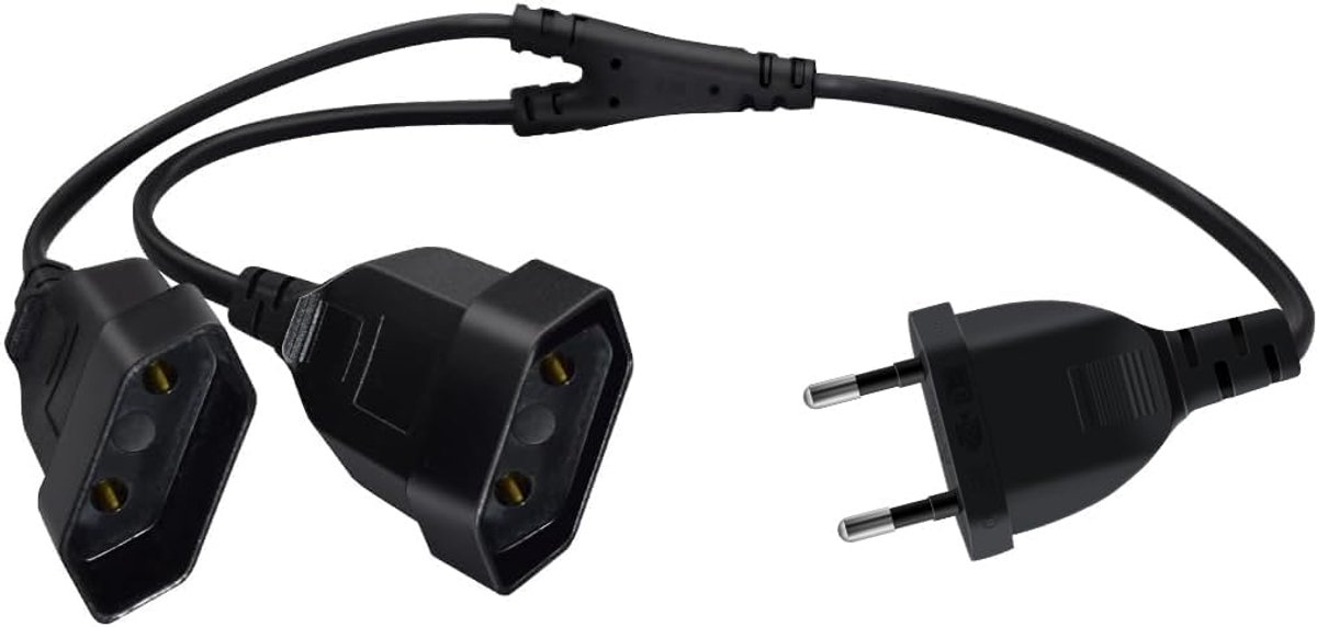 Verlengsnoer Euro 2.5A 250V 625W - Dubbele Europlug - 45 cm - Ideaal voor apparaten - ShopVlot