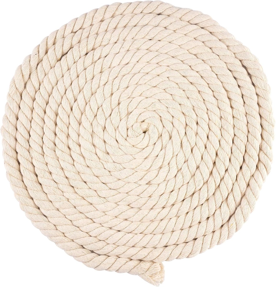 Katoenen Touw 15mm X 5M - Natuurlijke Draaikatoen - Beige Dikke Touwen - Perfect voor Creatieve Projecten - ShopVlot