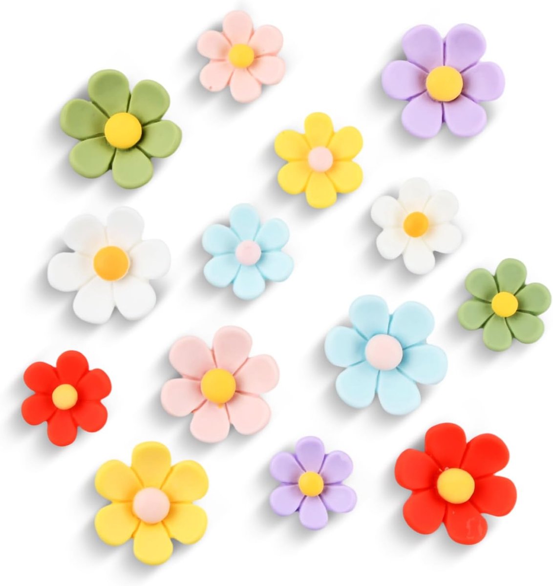 Magneten met 3D bloemen - 14 stuks - kleurrijk en schattig - ideaal voor koelkast en kantoor - ShopVlot