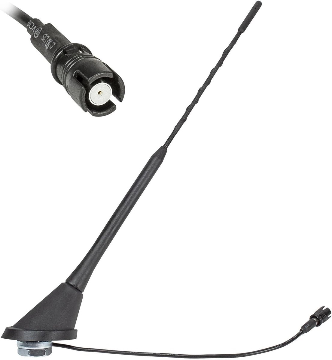 Auto antenne 16V versterker - Raku 2 II - anti-geluid 28 cm - vervangt originele antenne voor Audi, Opel, Seat, Skoda - ShopVlot