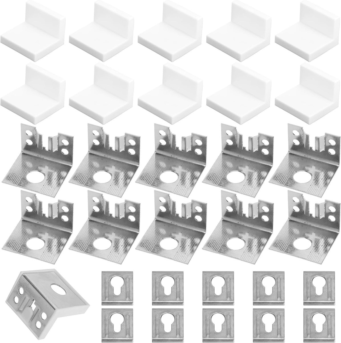 Kast hangers set van 10 - Wandmontage - Wit - Stabiliteit voor meubels - ShopVlot