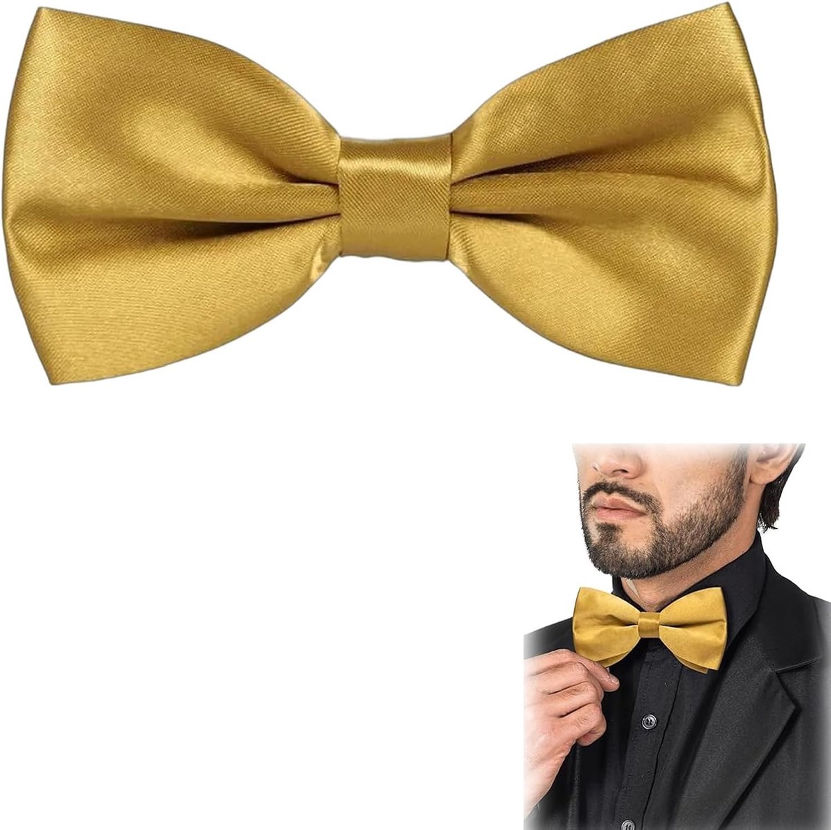 Gouden Strikdas van Polyester Satijn - Verstelbaar van 25-50 cm - Feestelijke Accessoire voor Bruiloften, Proms en Formele Gelegenheden