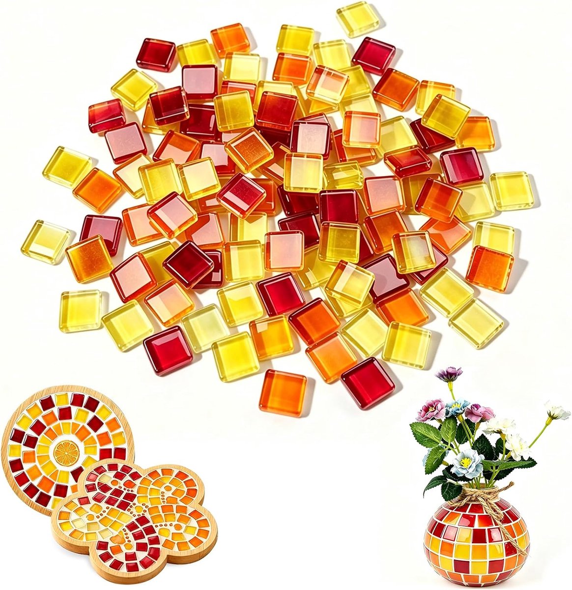 Mosaic Tegels Kinderen 900 g - Kleurvolle Glazen Plakken - 1 x 1 cm - Perfect voor Creatieve Projecten - ShopVlot