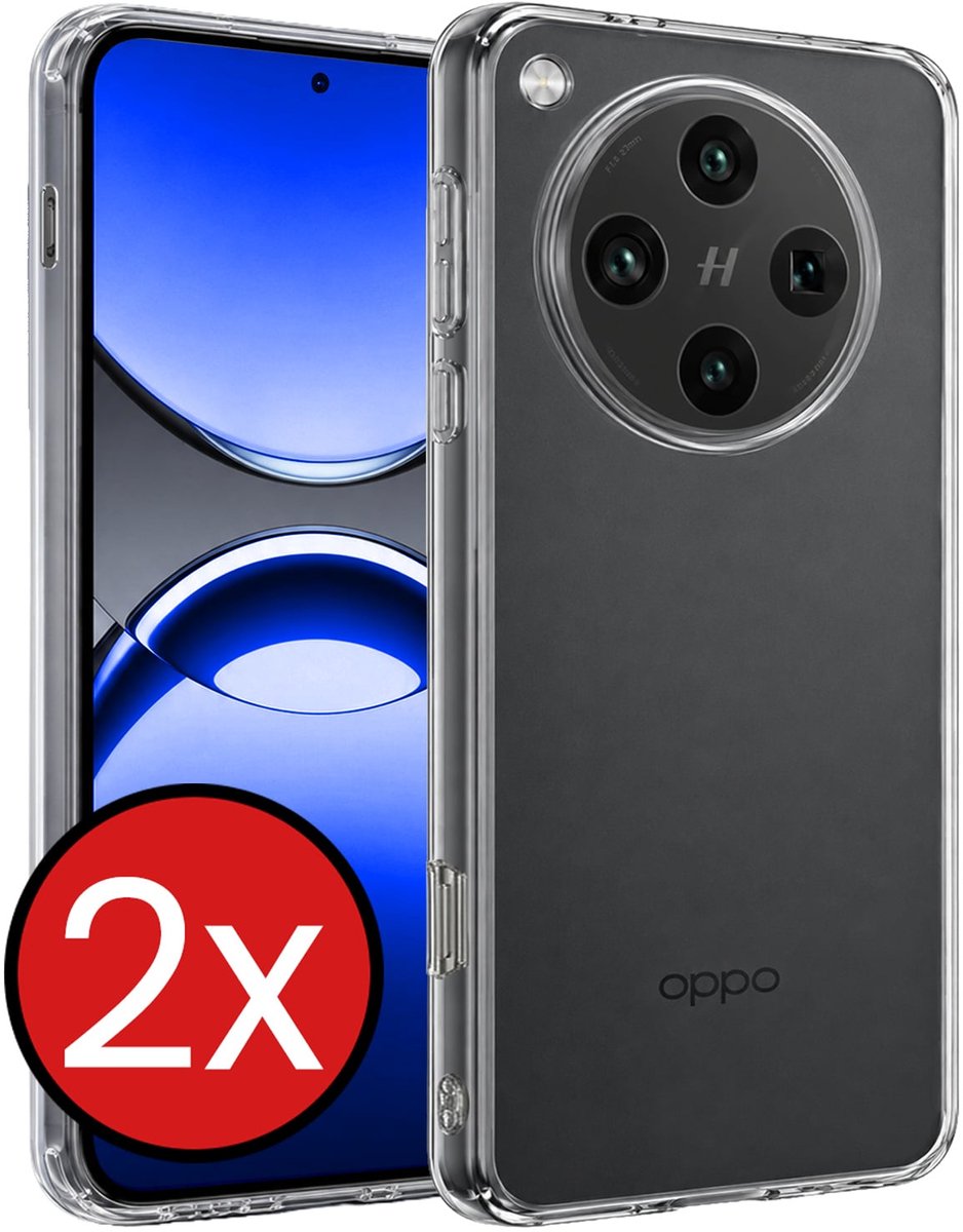 Hoesje - 2 Stuks - Geschikt voor OPPO Find X8 Pro - Sterk & Shockproof - Telefoonhoes - Back Cover - Case Siliconen - Telefoon Hoes - Transparant