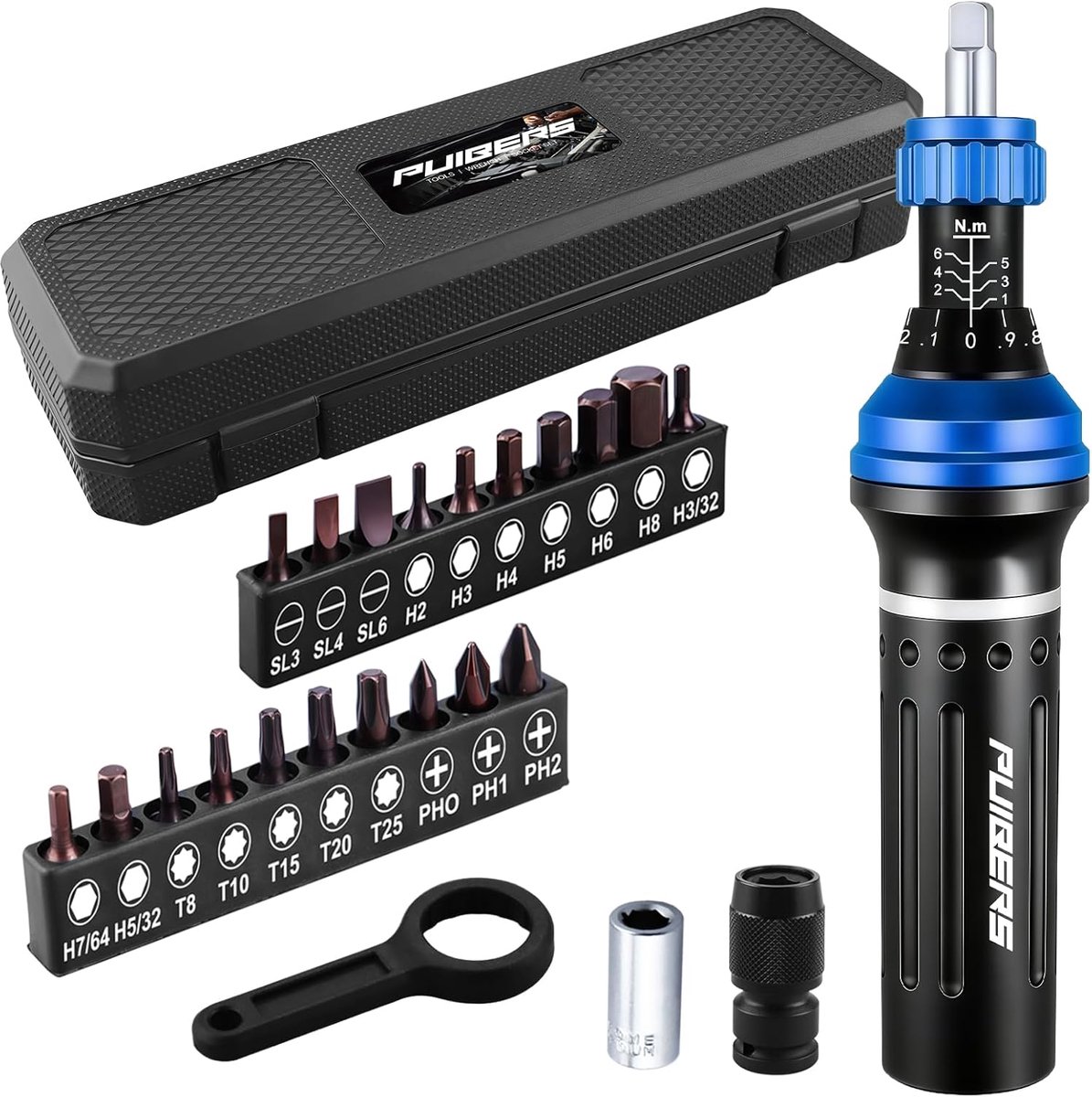 Koppel schroevendraaier set 25-delig - 1/4 inch aandrijving - verstelbare torque - ideaal voor doe-het-zelf projecten - ShopVlot