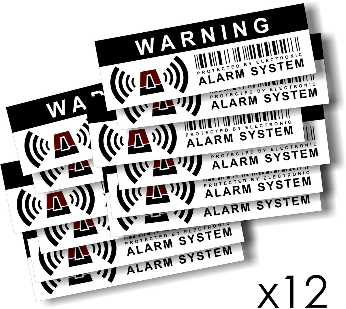 Afschrikmiddel tegen inbraak en diefstal - Engelse tekst 'Waarschuwing - Beschermd door elektronisch alarm systeem' - ShopVlot