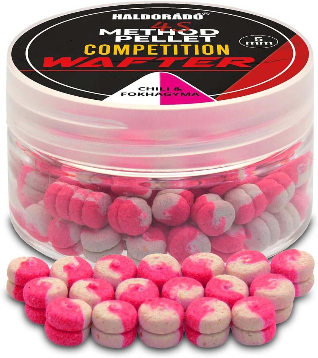 Method Pellet Wafter 5mm - Chili & Knoflook Smaak - Langzaam Oplosbaar - Ideaal voor Wedstrijdvissen - ShopVlot