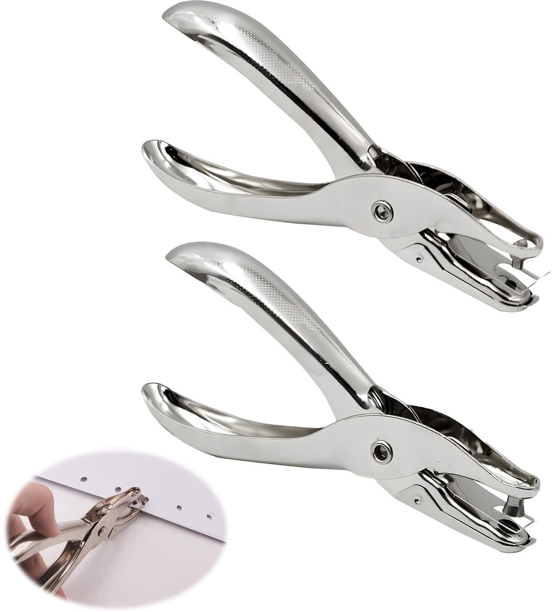 Papierperforator - Zwart - 3 mm en 6 mm - Metalen Handperforator met Ergonomische Handgrepen - Voor Knutselen en Creatieve Projecten