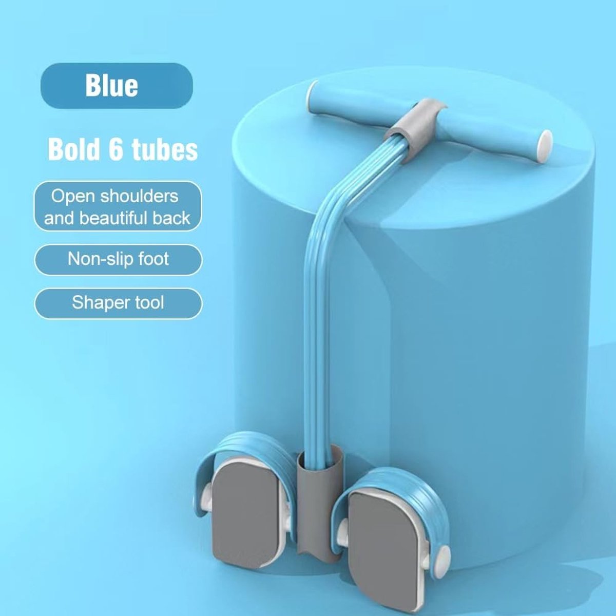 Buiktrainer - Blauw - 66,5 x 23 cm - Weerstandsband met Voetpedaal - Voor Thuisgebruik
