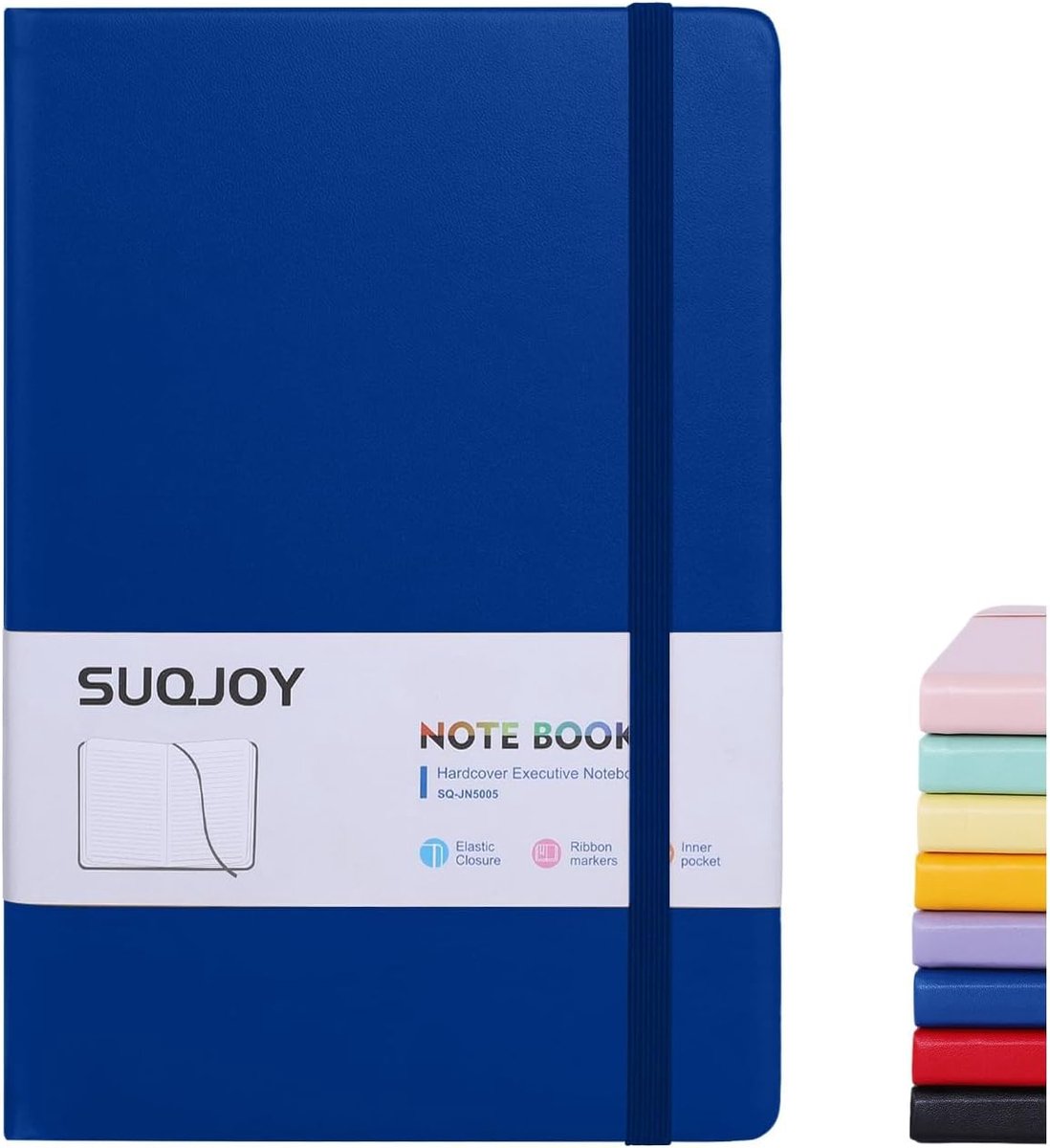 Notitieboek A5 - harde kaft - 160 gelinieerde pagina's - ideaal voor studie en vergadernotities - ShopVlot