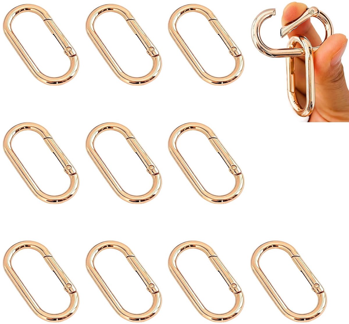 Karabijnhaak 5 cm - verguld - compact formaat - ideaal voor portemonnees - ShopVlot
