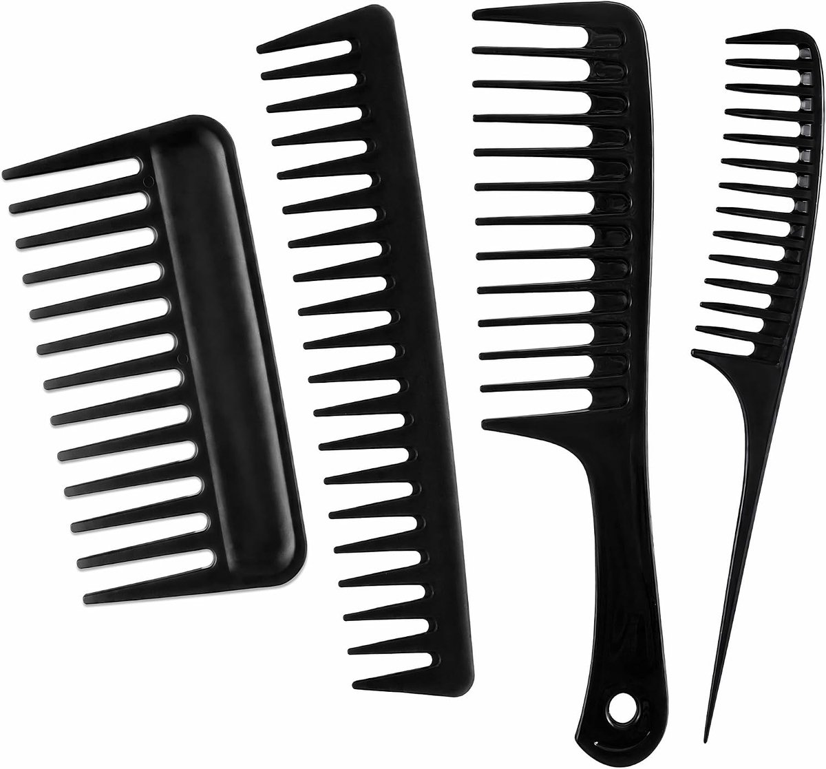 4 stuks krulkam, brede tandkam, haarkam voor mannen en vrouwen - ShopVlot