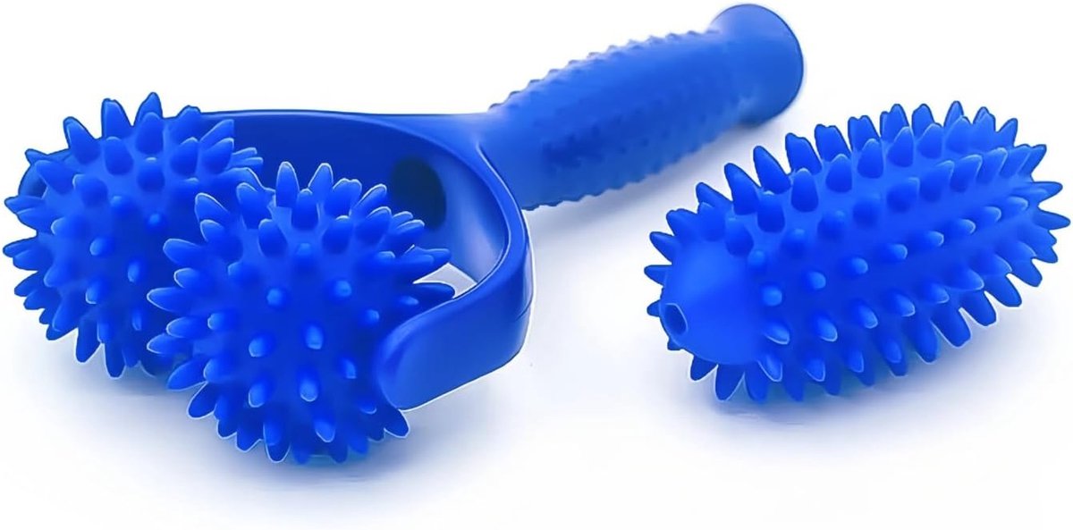 Verwisselbare massageroller met 3 egelbal massagebal, zelfmassagerol, verwisselbare massagerollen met handgrepen - ShopVlot