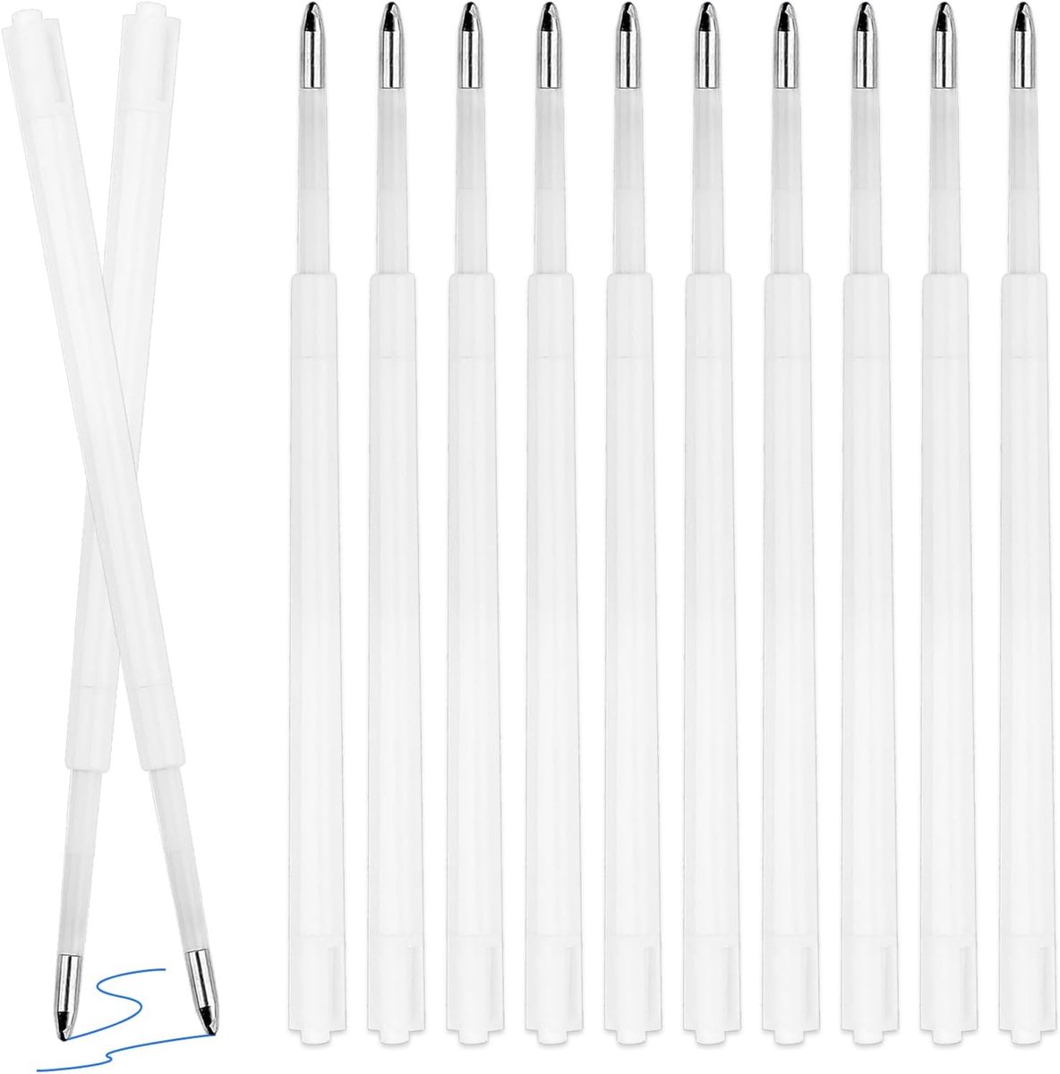 Pack of 50 Ballpoint Refills, Blue, 1 mm, Replacement Refill for Standard Ballpoint Pen, Quick Drying and - ShopVlot