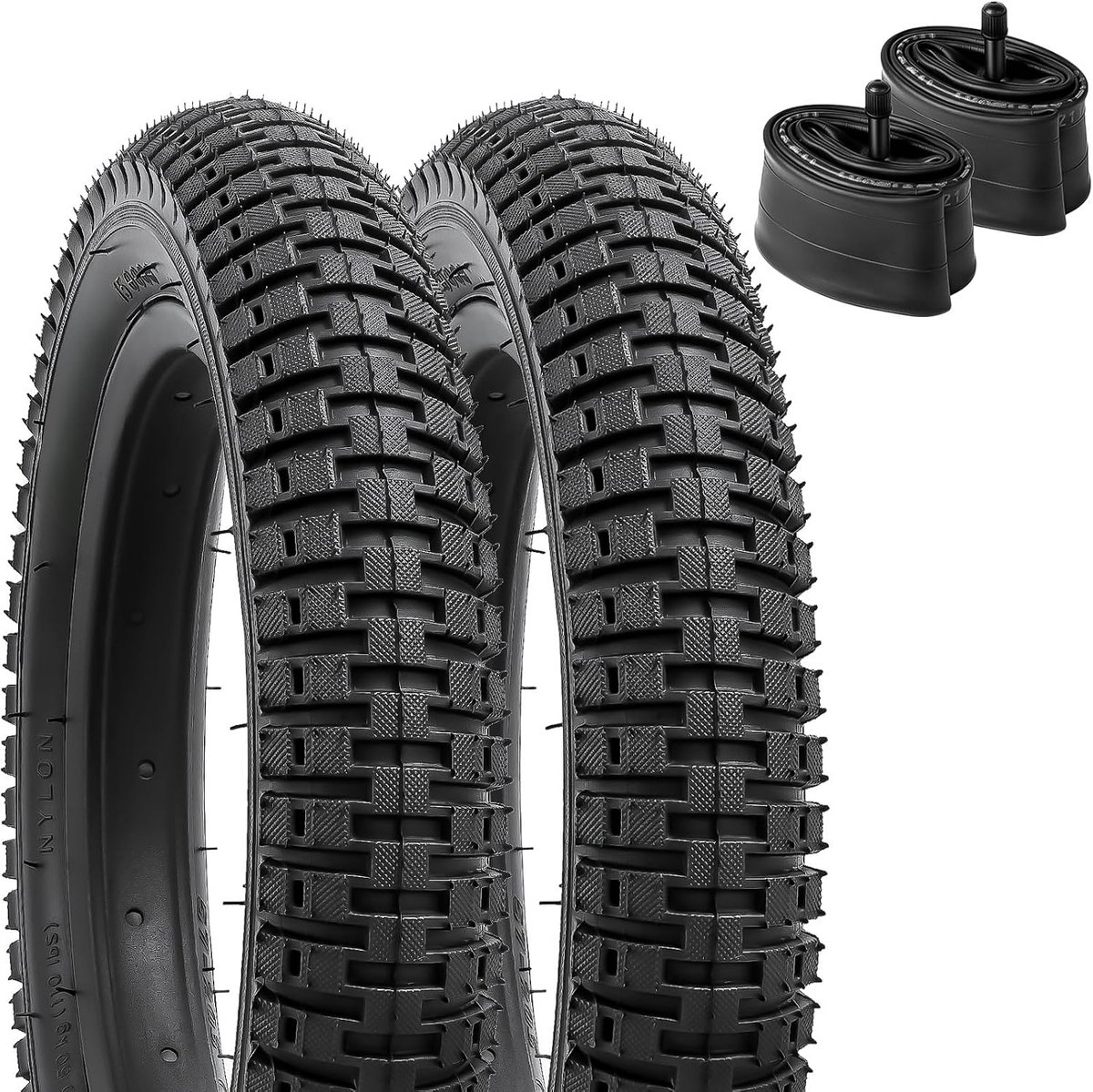 YUNSCM 2-PCS 14" Bicycle Tires 14x1.95/53-254 and 14-inch Heavy Duty Inner Tube Schrader Valve Compatible with - ShopVlot