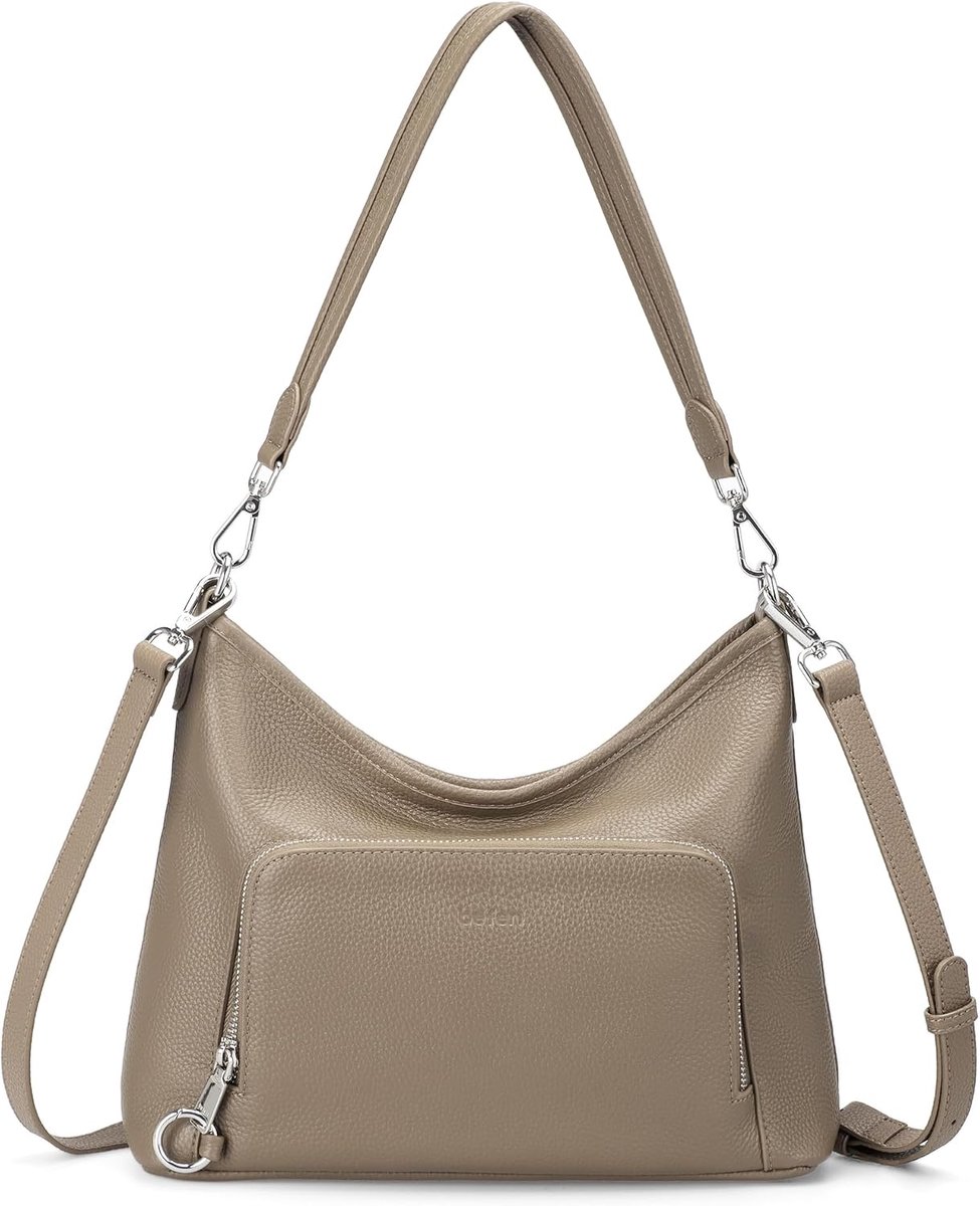 befen Genuine Leather Handbag Women's Medium Handle Bag Shopper Bag Hobo Shoulder Bag Anti-Theft Shoulder Bag Women - ShopVlot
