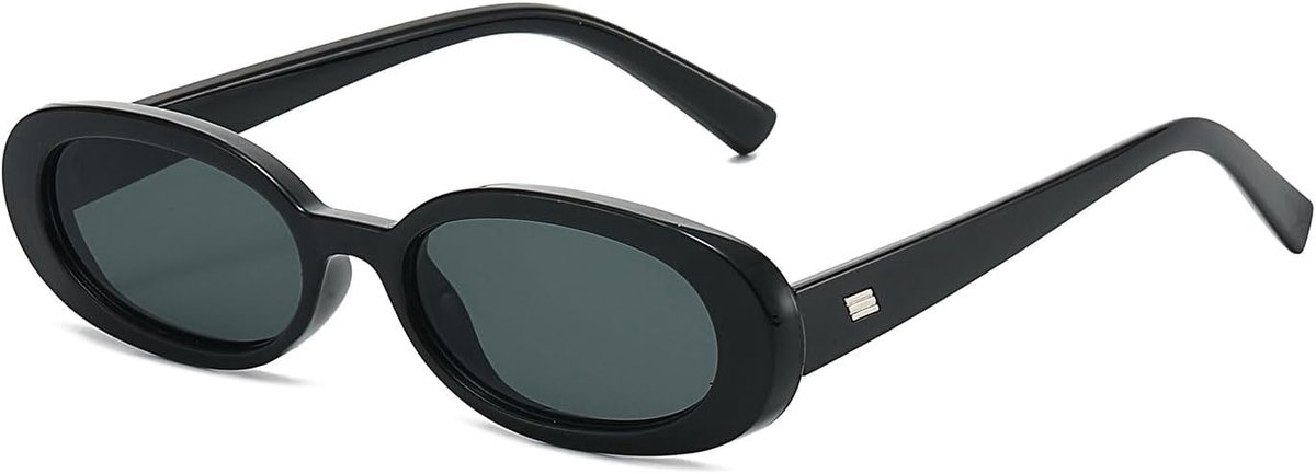 Retro Ovale Kleine Frame Zonnebril voor Vrouwen Kleine Gezicht Smalle Stijl 90s Stijl - ShopVlot
