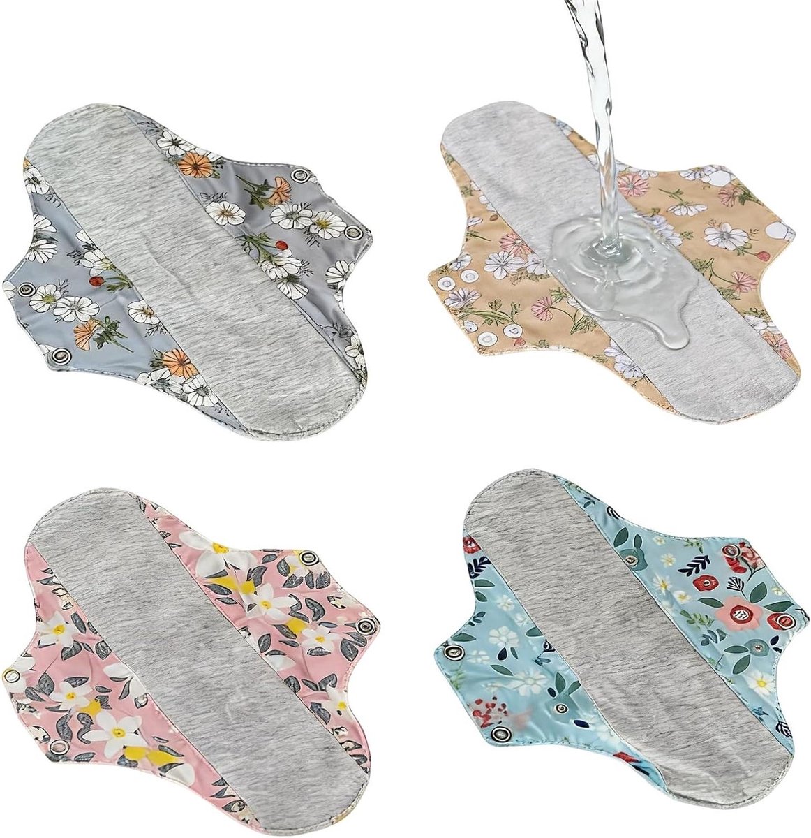 Herbruikbare Pads - Wasbare Inlegkruisjes - Dagelijkse Hygiëne - Lekvrije Bescherming - 4 Stuks - Mix