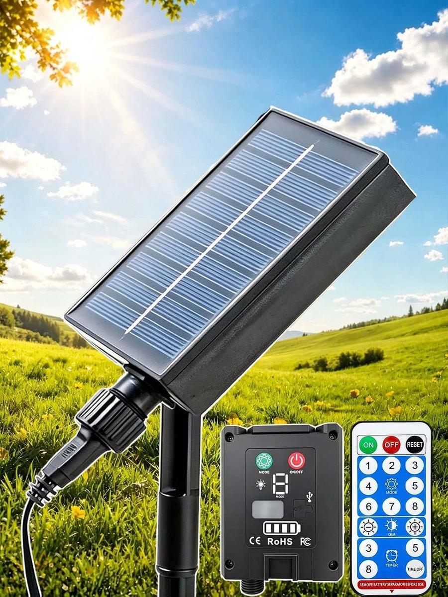 Joycome 1200mAh Solar Panel Control Box Kits, 3.7V Lithium Battery Panel for 24V LED Fairy Lights, DC Charge, Easy - ShopVlot