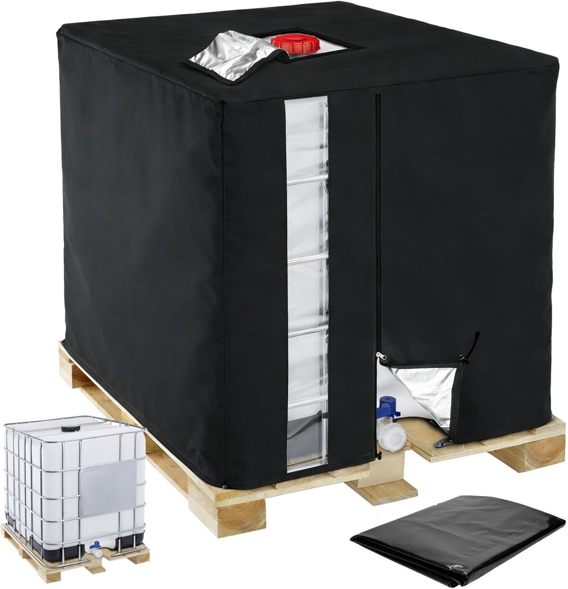 IBC Tank Cover, 420D Oxford Cover for 1000L Water Tank, IBC Container Cover, UV Protection, Protective Cover - ShopVlot