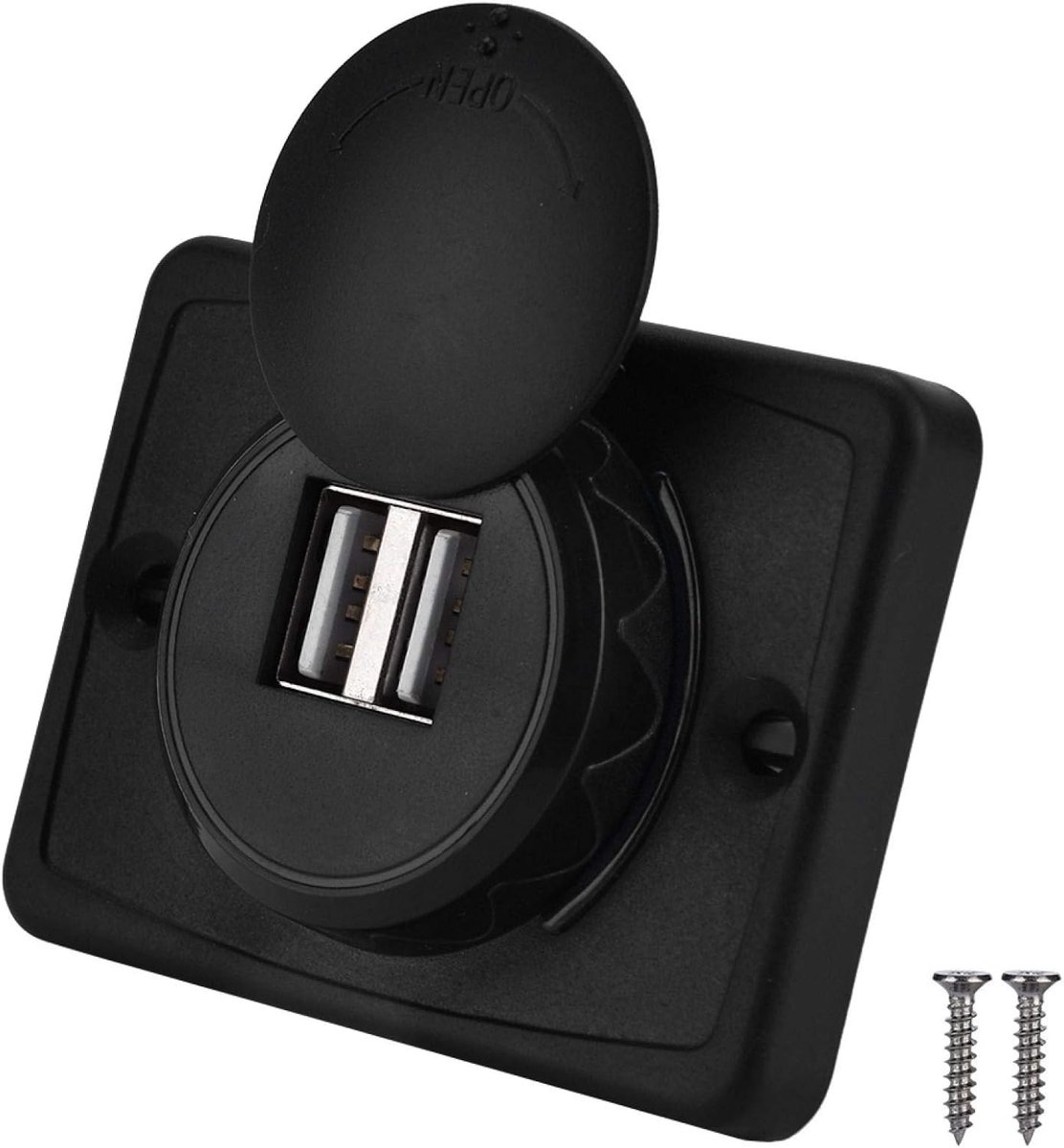 Dual USB Car Charger, 5V/3.1A Waterproof Black ABS Car Double USB Port Charger Socket 12V LED - ShopVlot