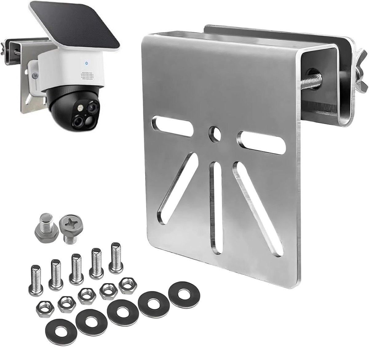 Stainless Steel Gutter Holder, Solar Security Camera Holder, Rain Gutter Holder, No Drilling Required for Assembly - ShopVlot
