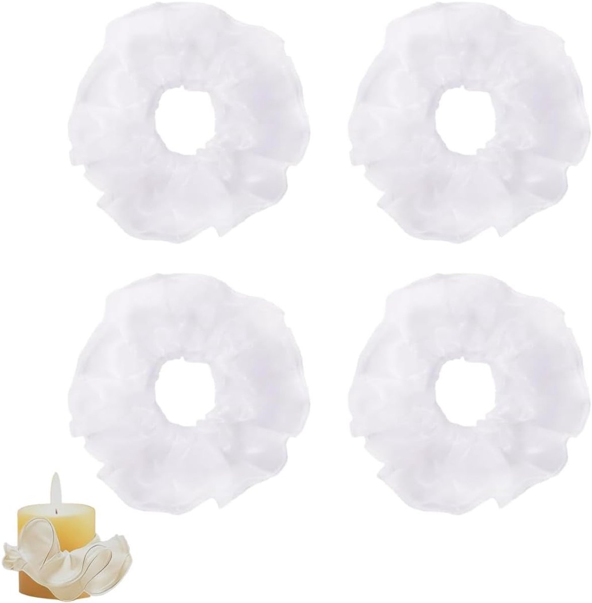 4 stuks druppelbescherming voor kaarsen, decoratie voor doop, bruiloft, communie, kaarsrok van tule, voor kaarsen met - ShopVlot