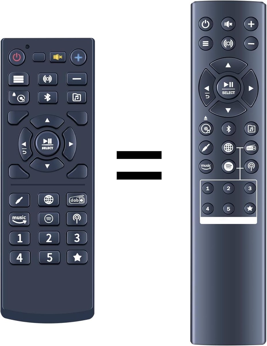 New replacement remote control for Teufel music station DAB+ FM Internet Radio 100817 - ShopVlot