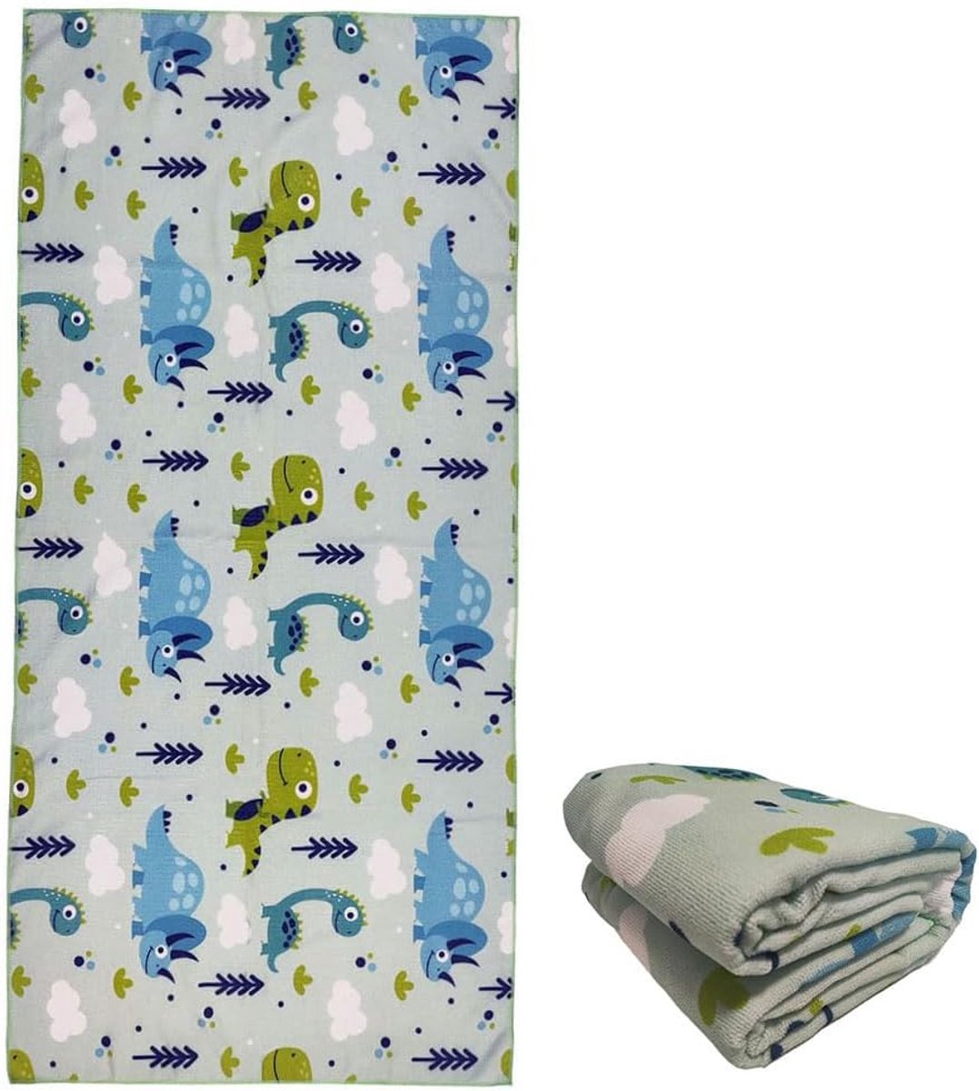 Supersize Cute Blue Dinosaur Beach Towel for Boys, Large Thick Microfiber Towel Super Size 75 x 150cm - ShopVlot