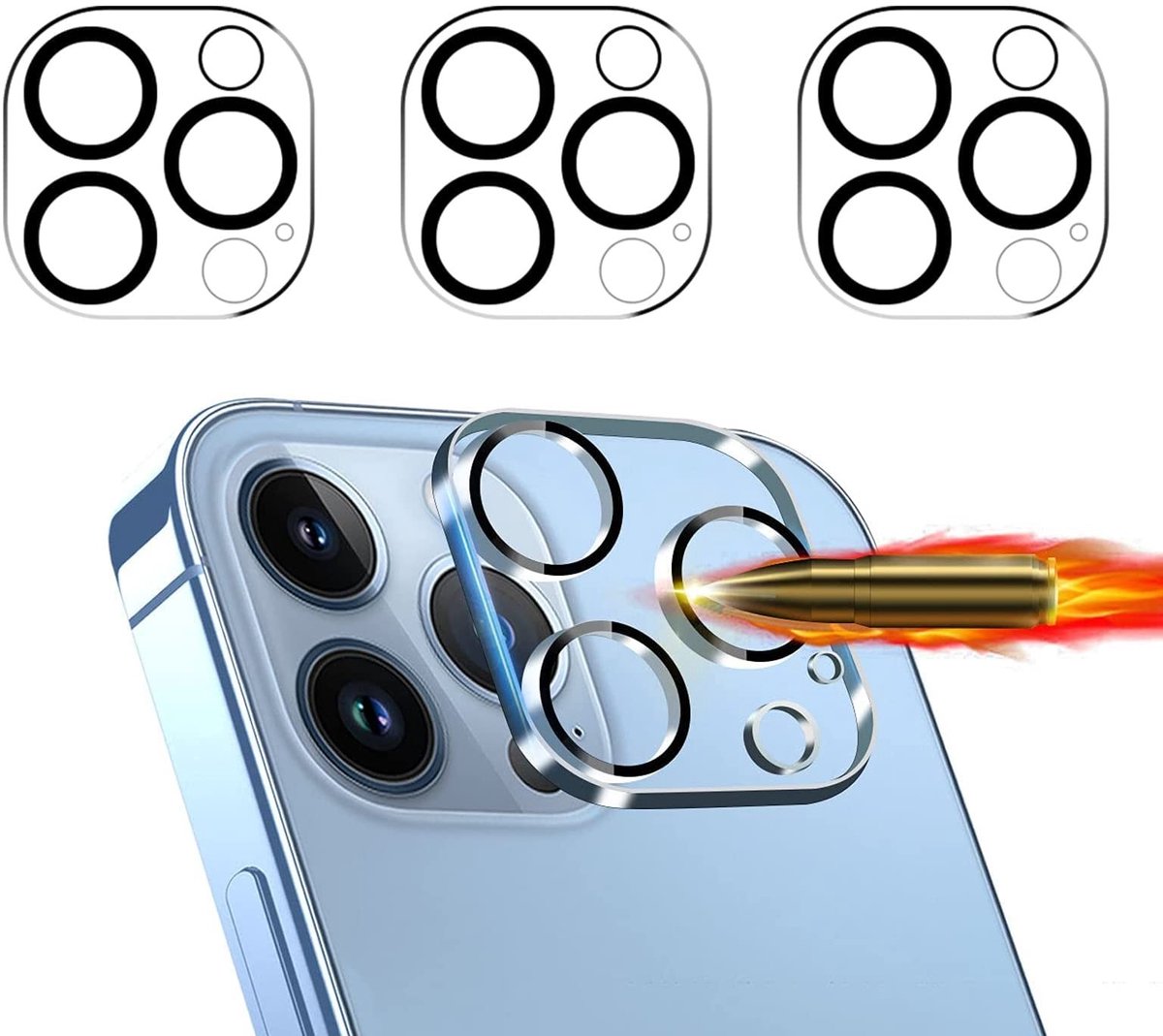 Solidchoice - 3 Stuks Camera Beschermglas voor iPhone 12 Pro