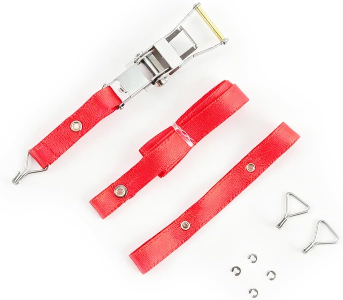 Rc Band Tie Down Strap Ratchet Load Binder 60Cm - Rode Nylon Singels - Realistisch Detail - Voor Beveiliging Van Lading - ShopVlot