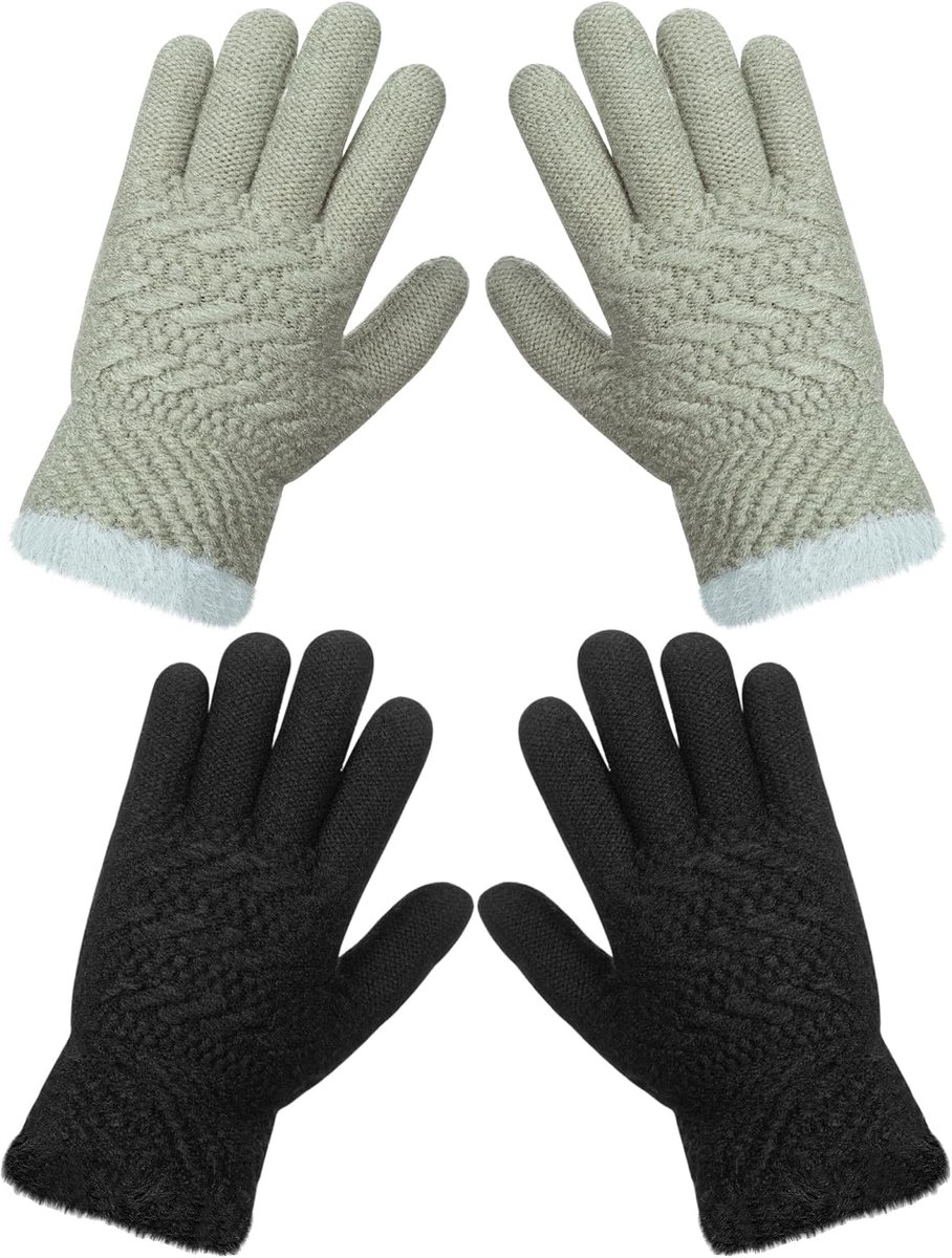 Winterhandschoenen kinderen - thermisch gebreid - fleece voering - warme en elastische vingerhandschoenen - ShopVlot