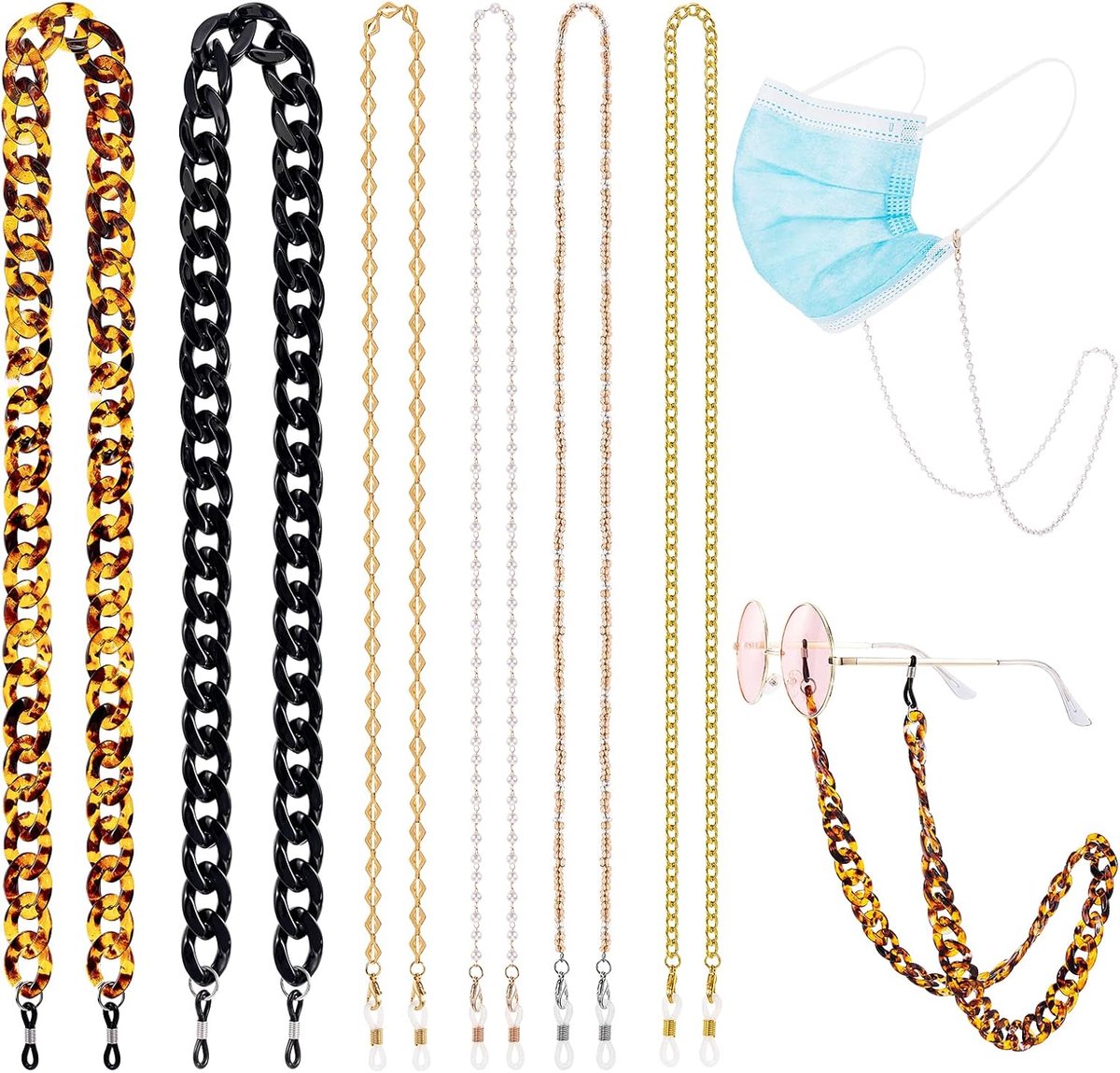 Zonnebril ketting - multicolor - elegant design - veilig dragen - ShopVlot