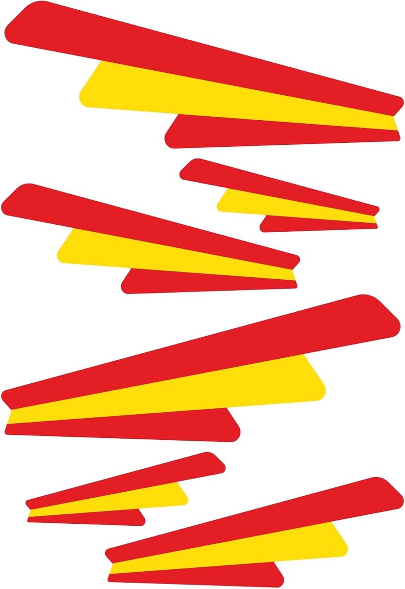 Autodomy stickers Spaanse vlag set - 6 stuks auto stickers - weerbestendig en UV-bestendig - perfect voor auto en motor - ShopVlot
