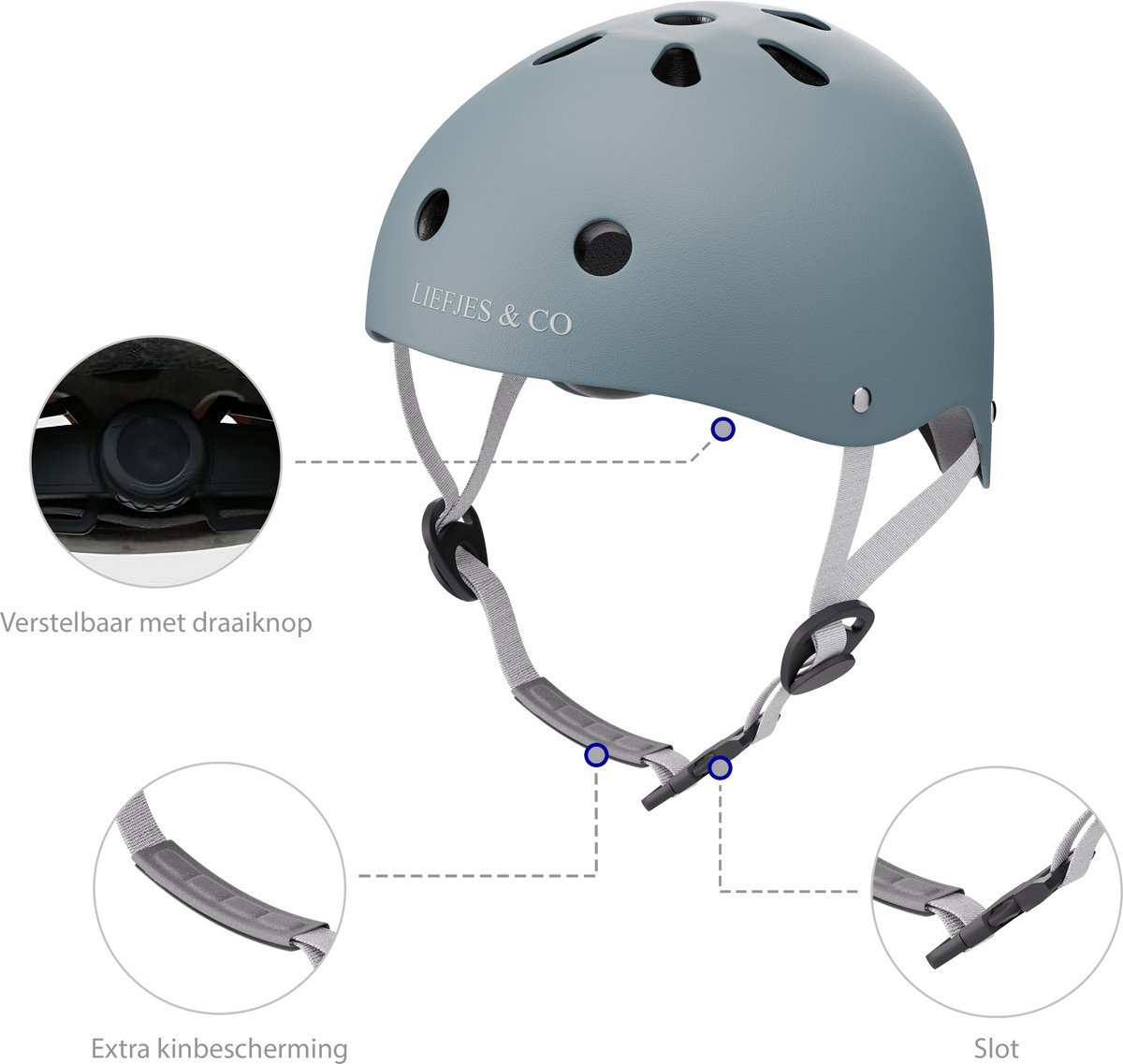 Liefjes & Co Kinderstep – Met Kinderhelm - Lichtgevende Wielen – Pastelblauw — afbeelding 3