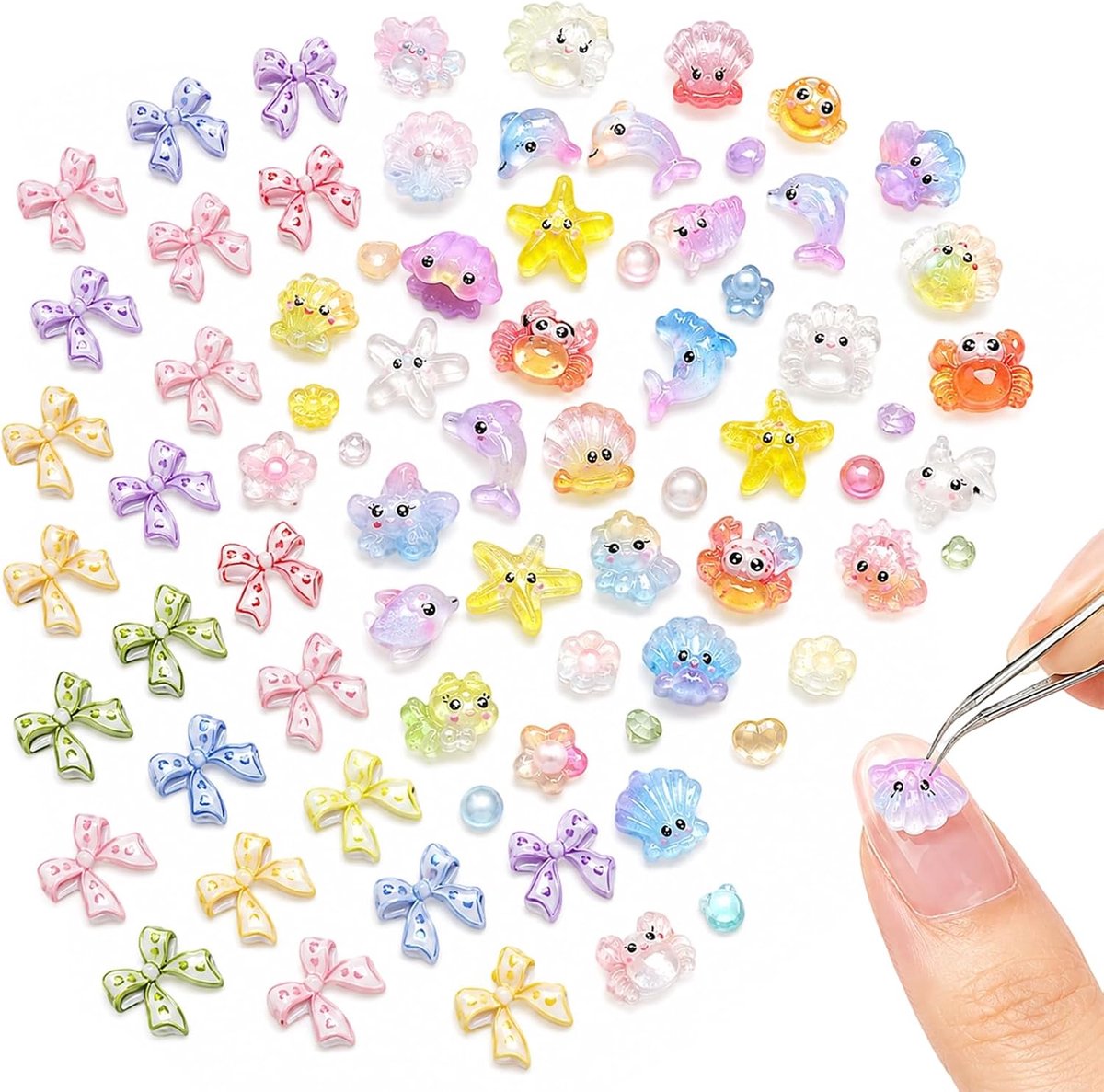 Nageldecoraties 100 stuks - 3D-nagelaccessoires - verschillende vormen en kleuren - perfect voor manicure DIY - ShopVlot