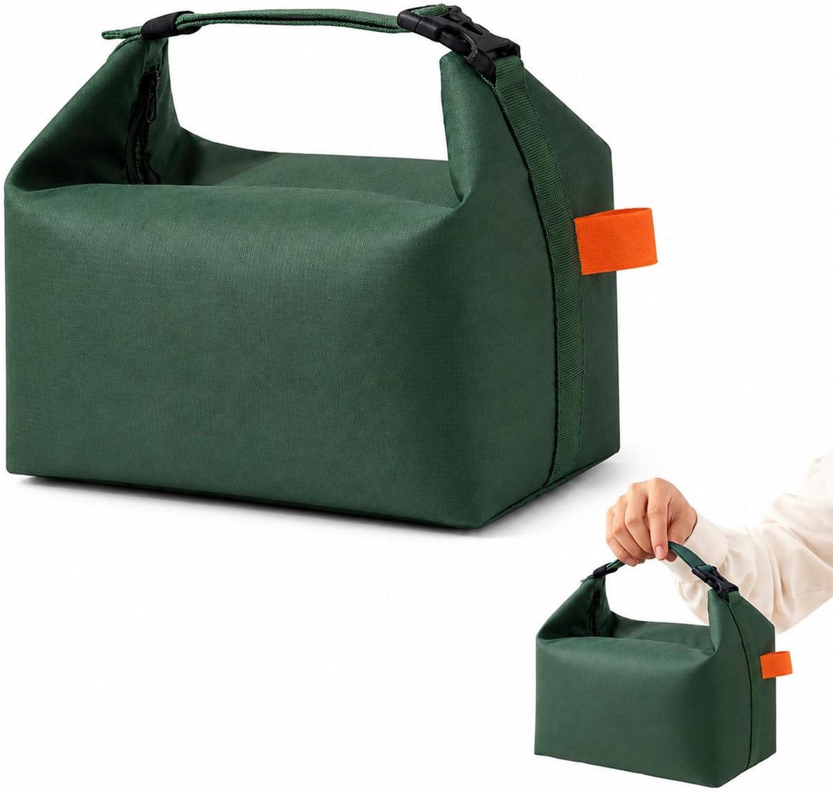 Kleine koeltas lekvrij - groene isolatietas - thermotas voor lunch - houdt eten warm - ShopVlot