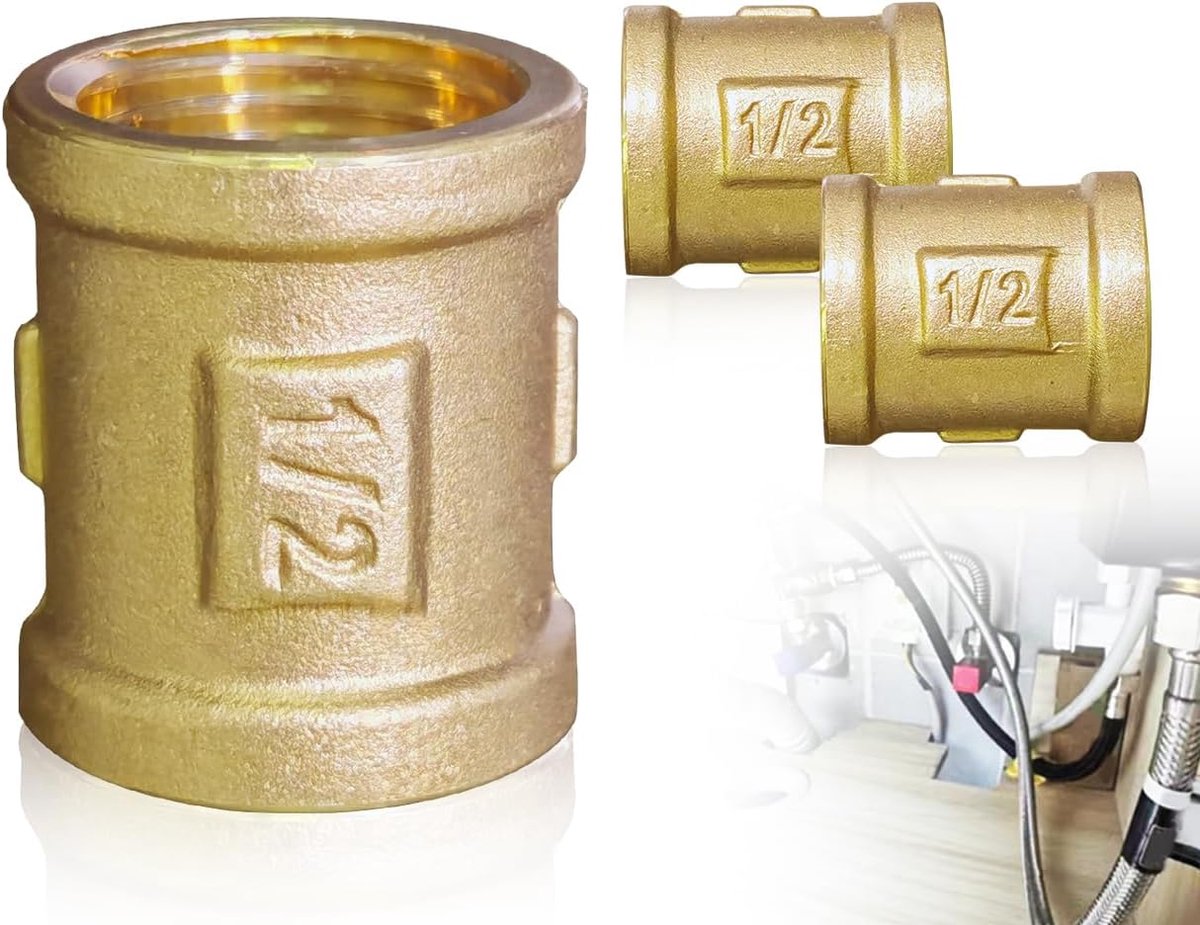 Hose aansluiting 2 1/2 inch - messing vrouwelijke draad - gietijzeren dubbele nippel - ideaal voor verbindingen - ShopVlot