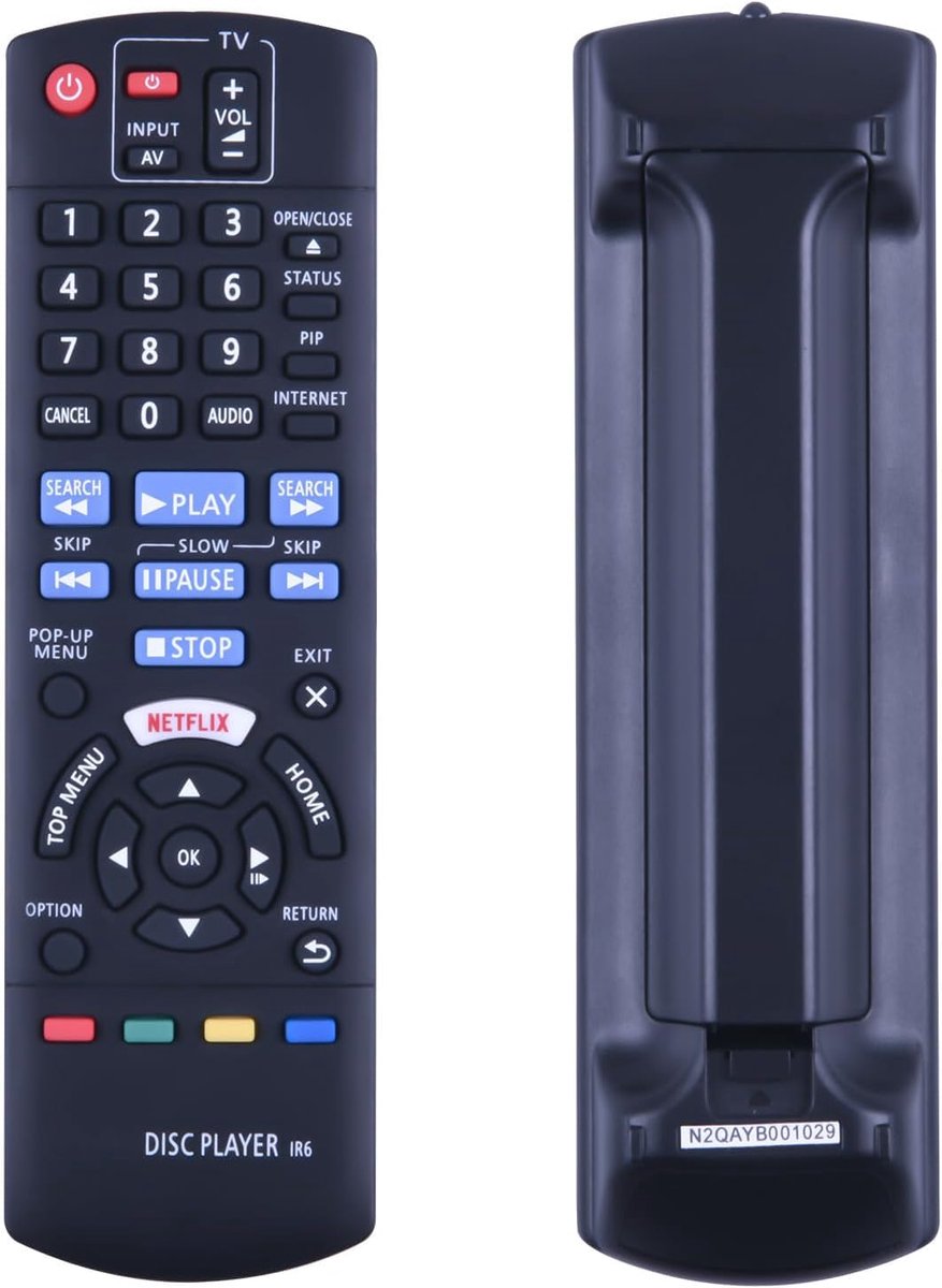 Vervangende afstandsbediening N2QAYB001029 - compatibel met Panasonic Blu Ray Disc Player - ShopVlot