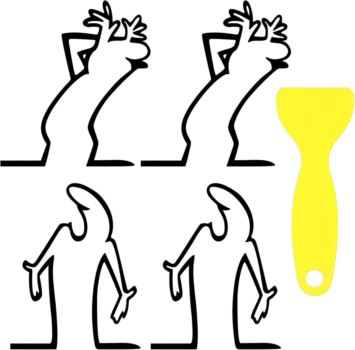 Auto Stickers Set - Cartoon Design - 4 Pcs - Grappige Karakter Stickers - Perfect voor je Auto of Koelkast - ShopVlot