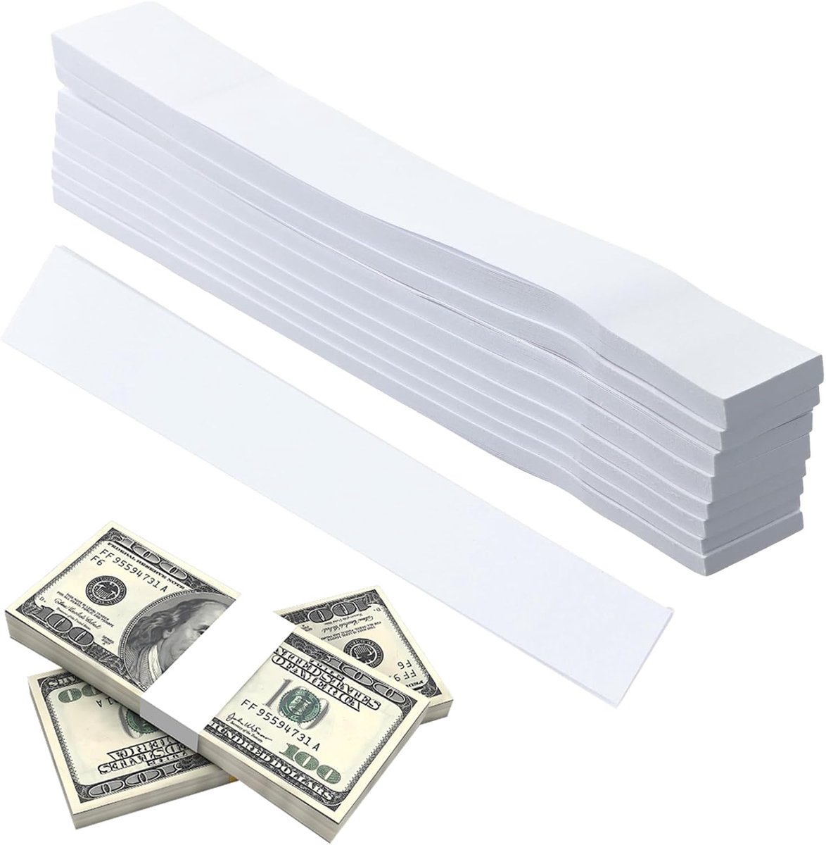 Zelfklevende banderolen voor bankbiljetten 192 x 29 mm - dubbelzijdig plakpapier - veilig en compact bewaren - ShopVlot