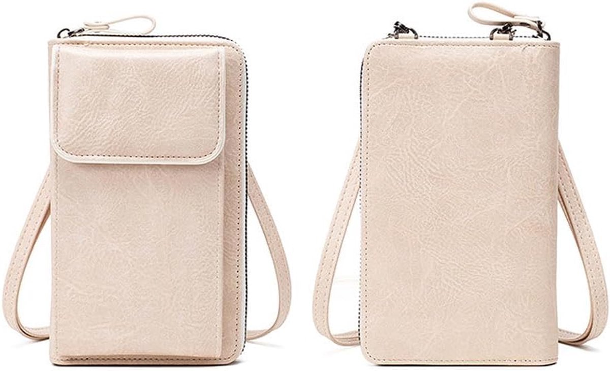 schoudertas dames 2 stuks - PU-leer - afneembare schouderriem - ideaal voor telefoon en portemonnee - ShopVlot