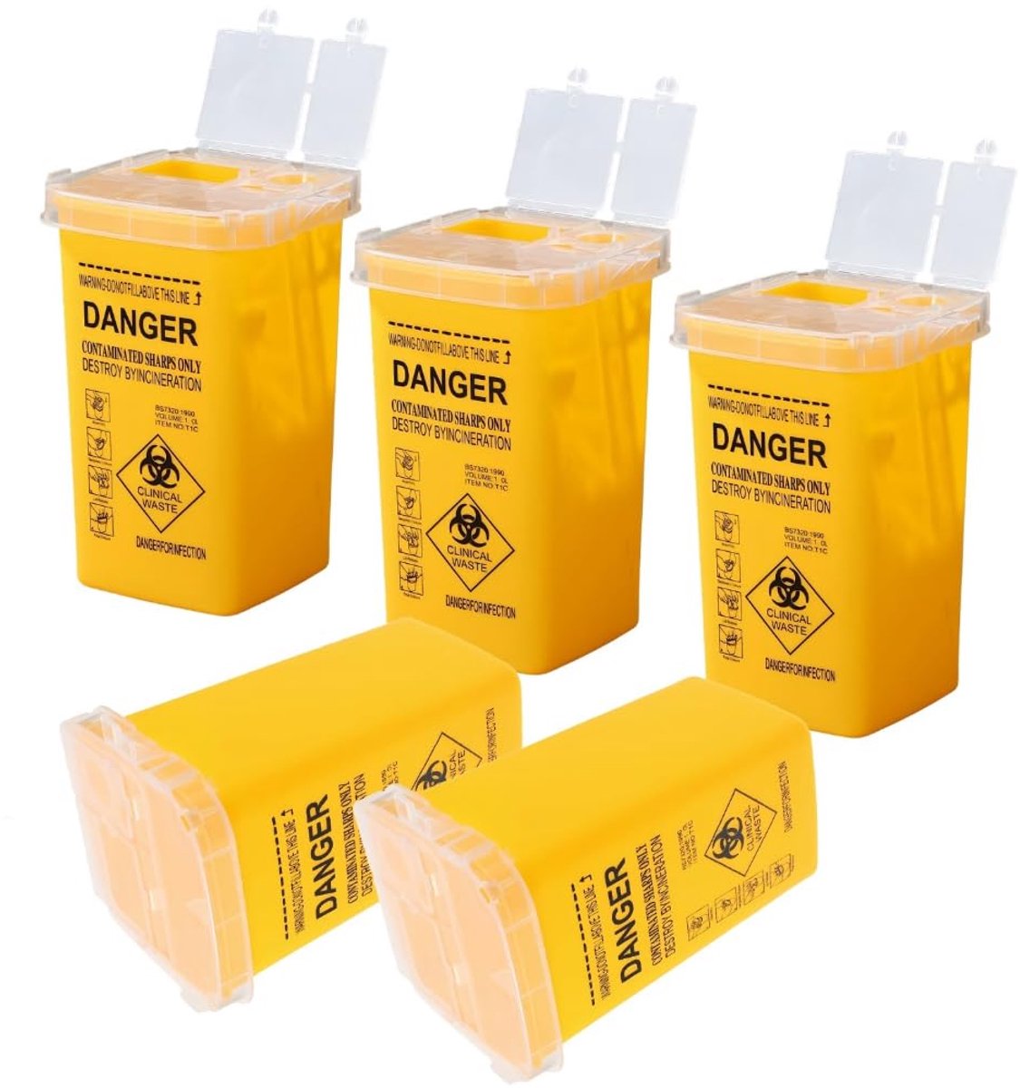 Afvalcontainer voor naalden 1 liter - stevige kunststof - lekvrij - veilige verwijdering - ShopVlot