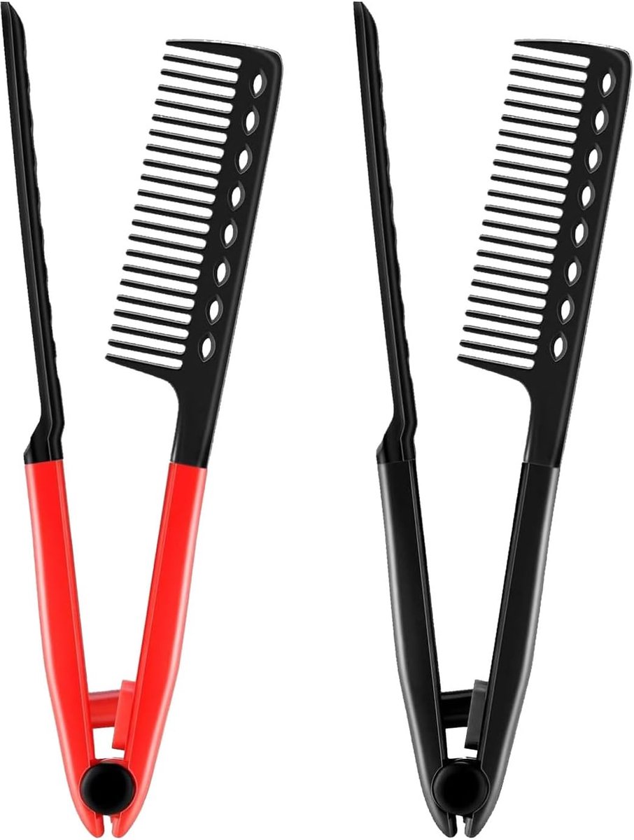 V-vormige kam 2 stuks - hittebestendig - voor moeiteloze haarstylings - perfect voor thuis en onderweg - ShopVlot