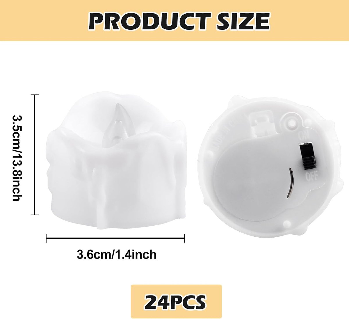 LED theelichten 24 stuks - vlamloos - warm wit - veilig voor kinderen en huisdieren - ShopVlot