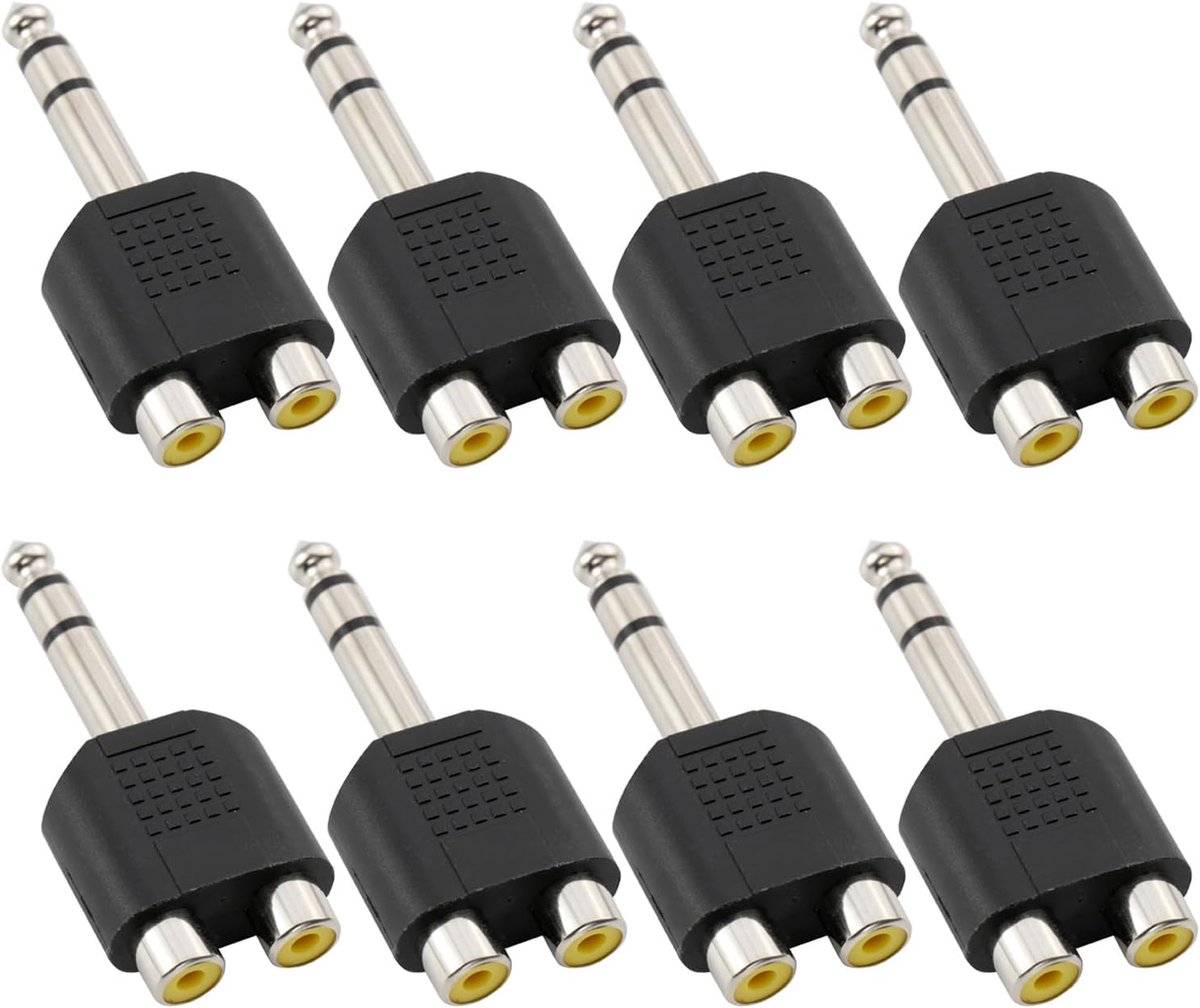 Audio splitter adapter 6.35mm - dual RCA female - hoge geluidskwaliteit - ideaal voor audioverbindingen - ShopVlot